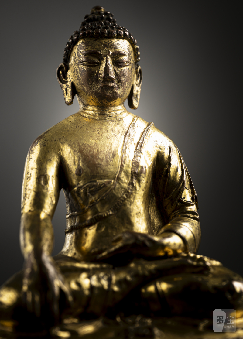 A GILT-COPPER FIGURE OF BUDDHA SHAKYAMUNI - 图5